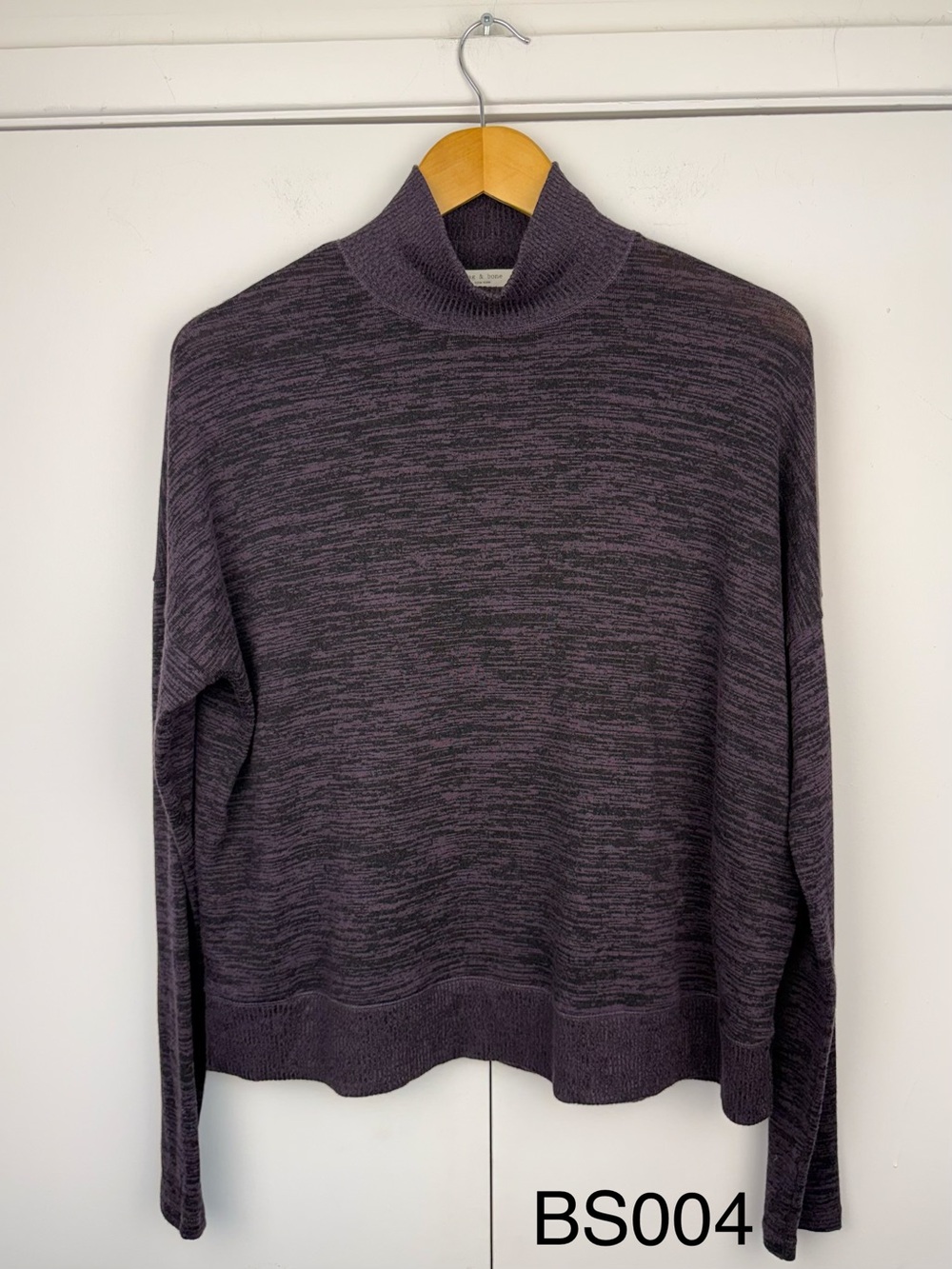 rag & bone Jane Space-Dye Turtleneck Purple Night M
